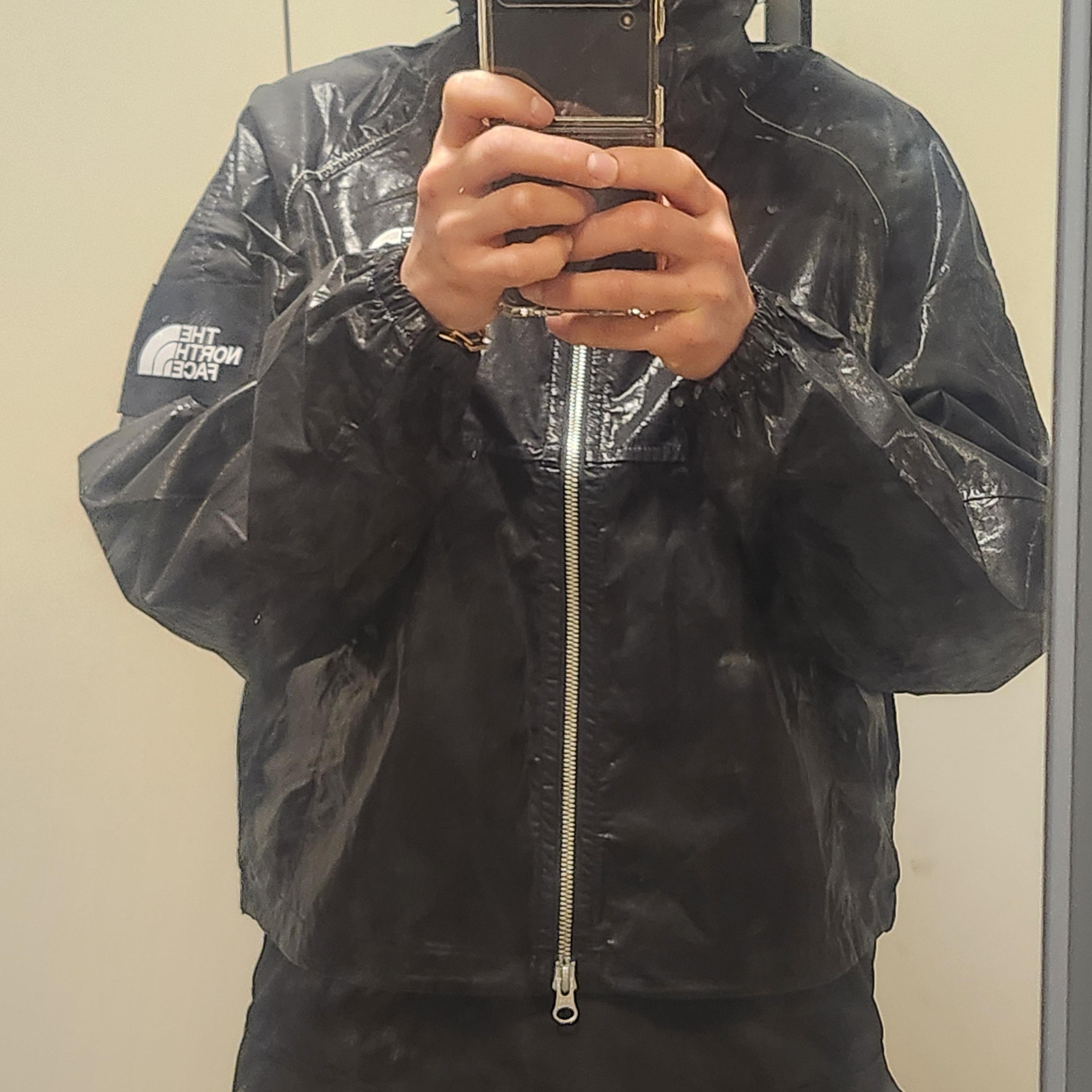 (W) The North Face White Label Novelty Olema Jacket Black 착용 스타일