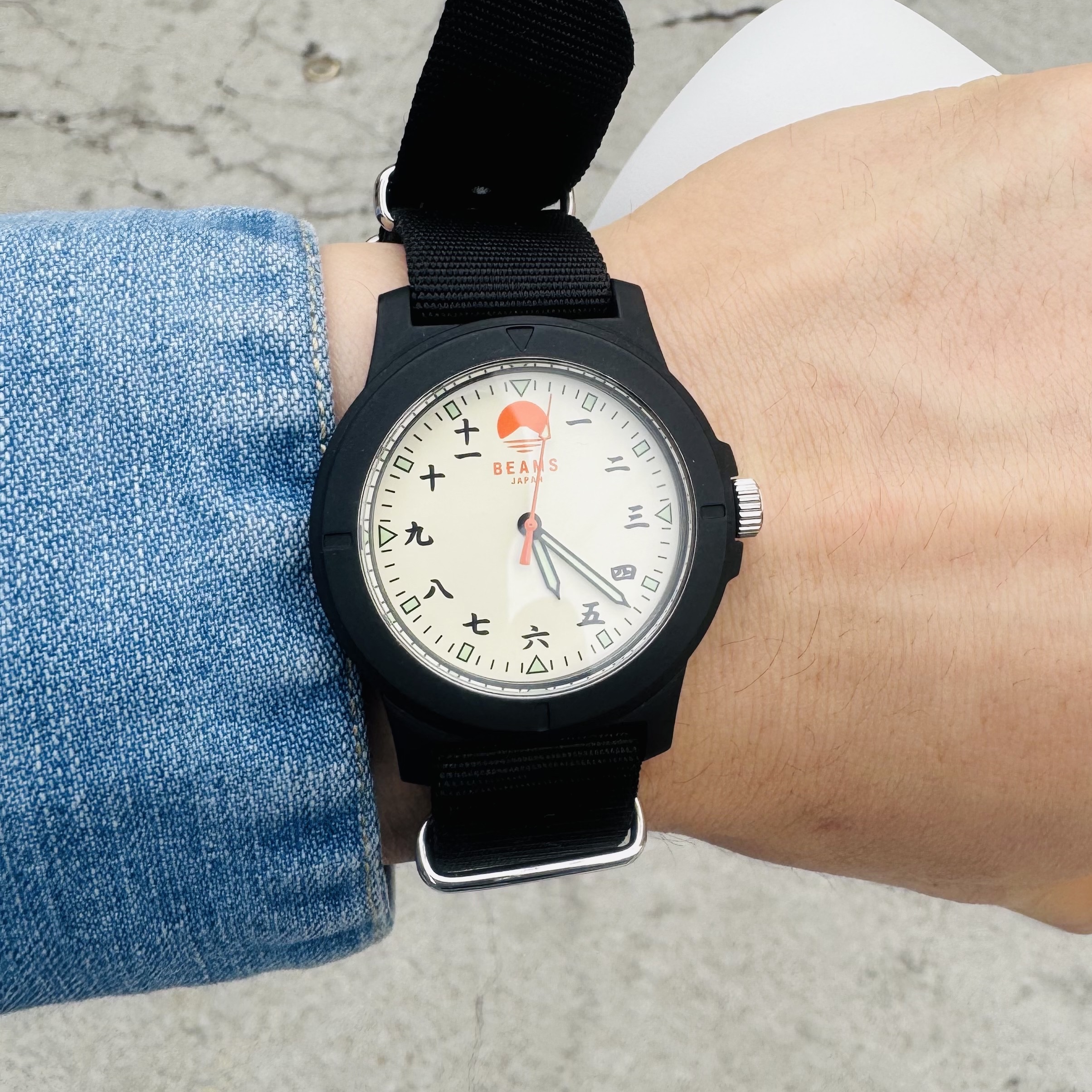 Beams Original Chinese Numerals Watch Black 착용 스타일