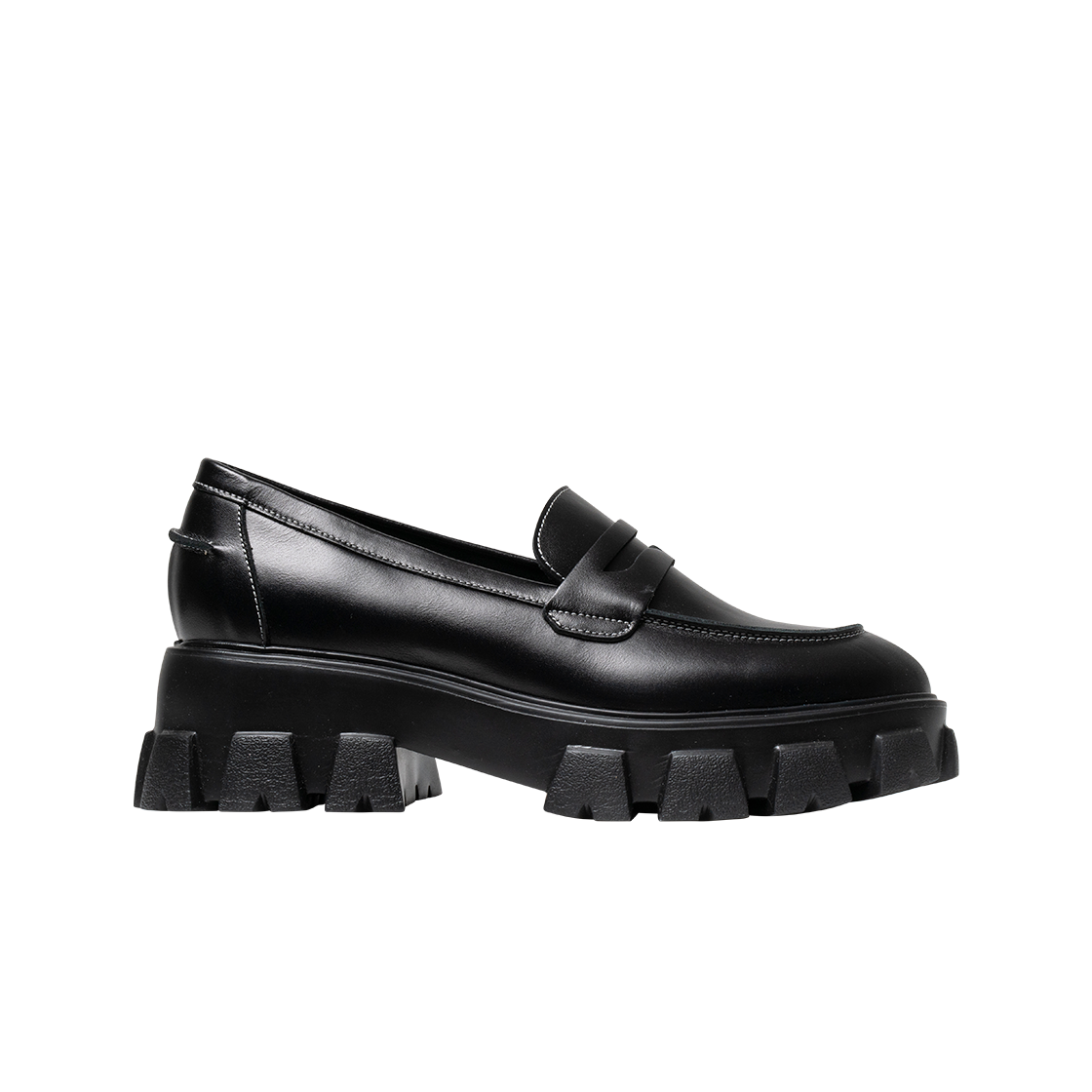 페니플레이트 여성 올블랙 로퍼 하이(PENNY PLATE Women Loafer Black High)