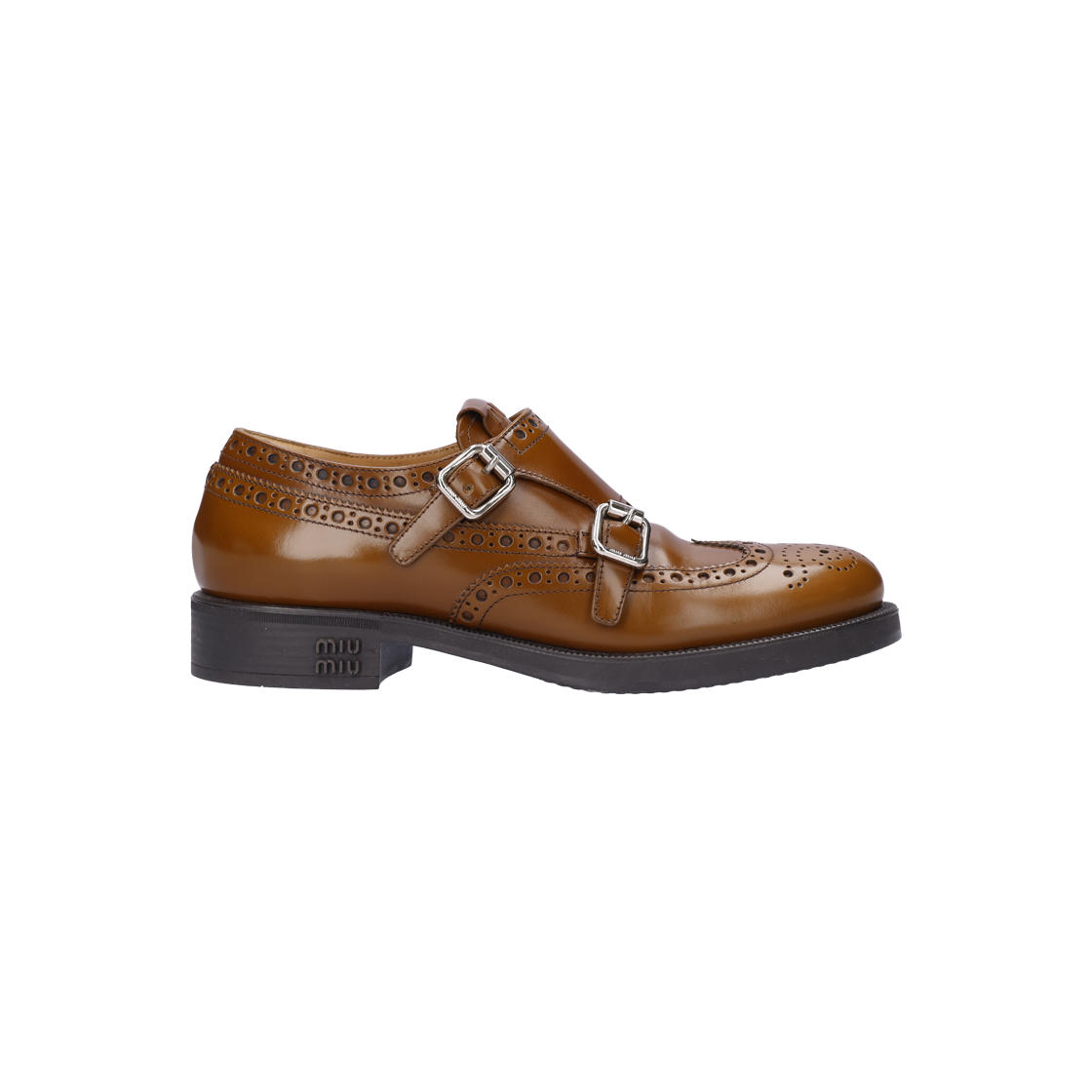 IT5VWOFAGGH2 [B등급] Miu Miu Vintage x Tobacco Church's Brushed Leather Double Monk Brogue Shoes 37