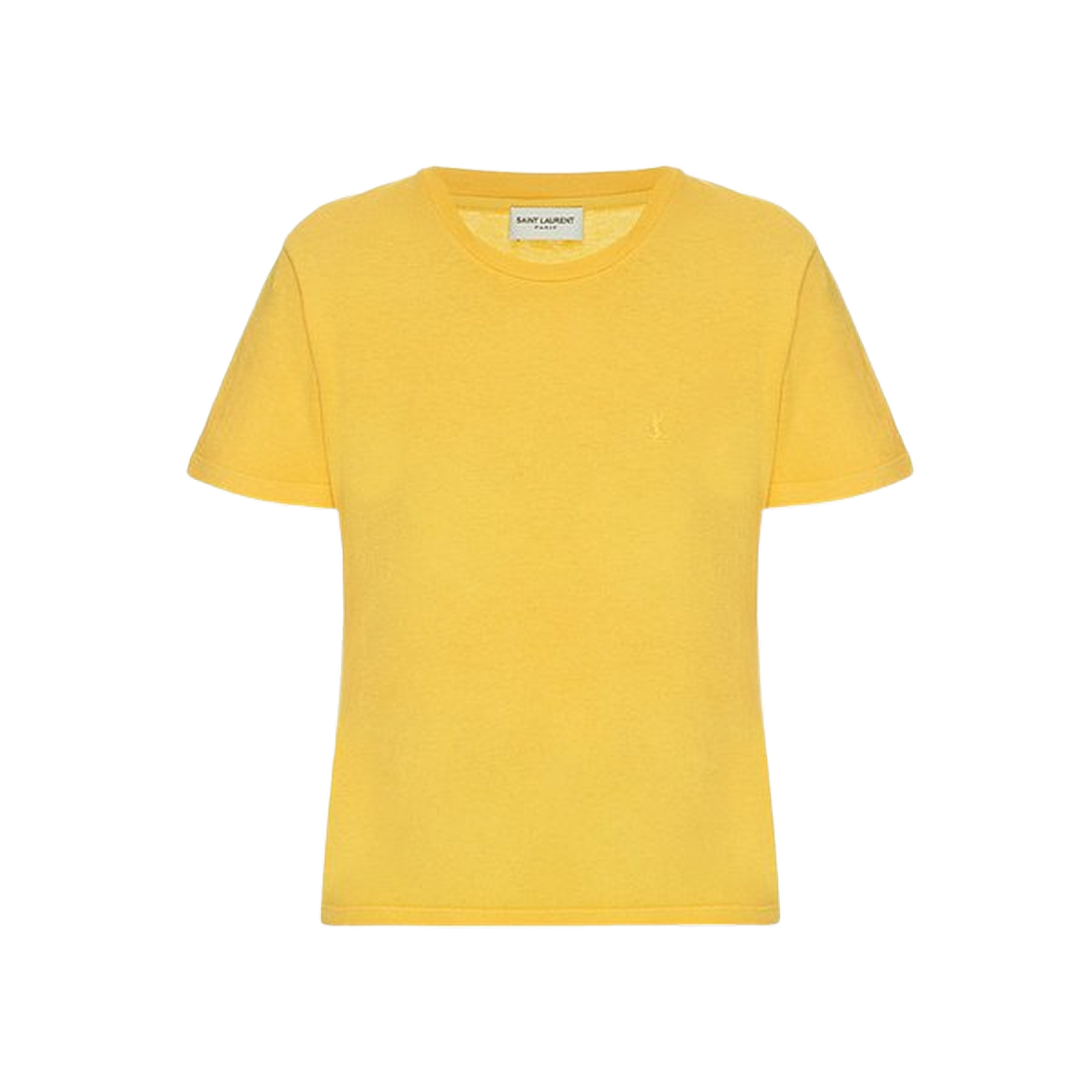 (W) 생로랑 모노그램 자수 티셔츠 옐로우((W) Saint Laurent Monogram Embroidered T-Shirt Yellow)