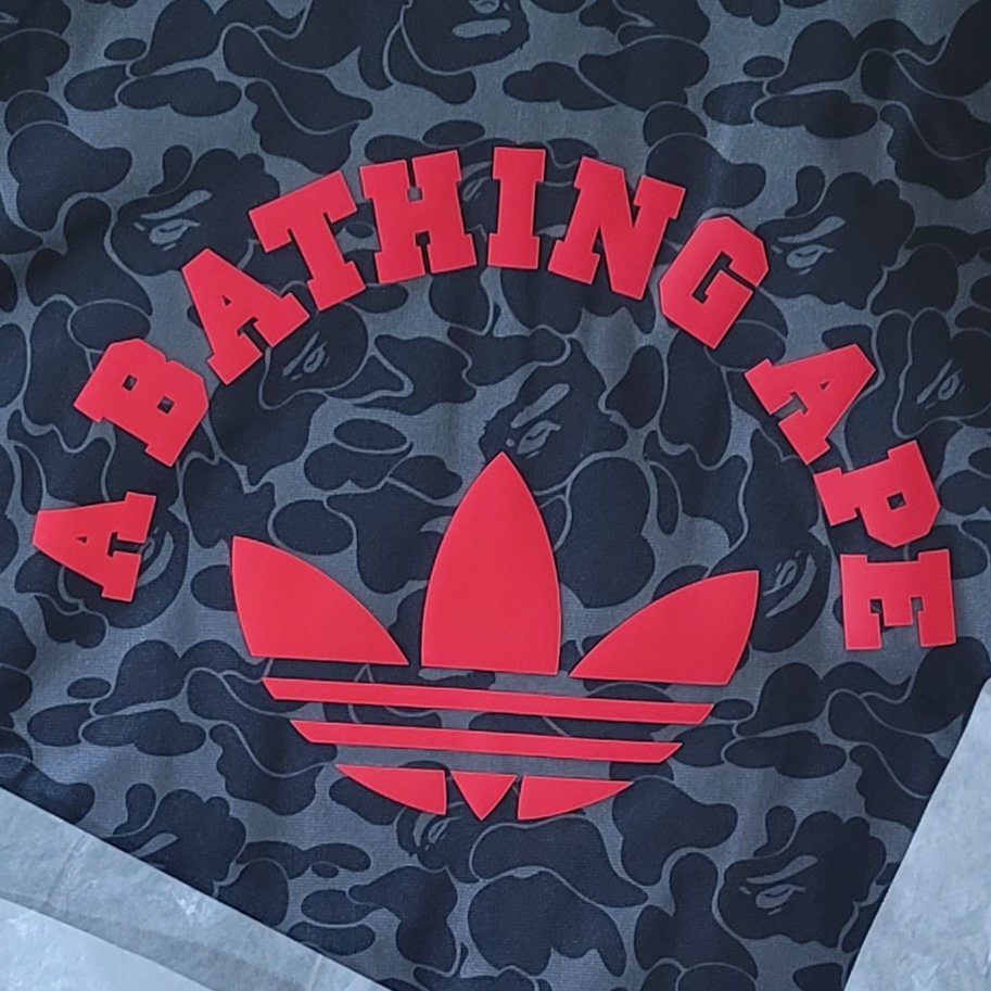 Adidas x BAPE Allover Print Track Top Black - KR Sizing 착용 스타일 - 1