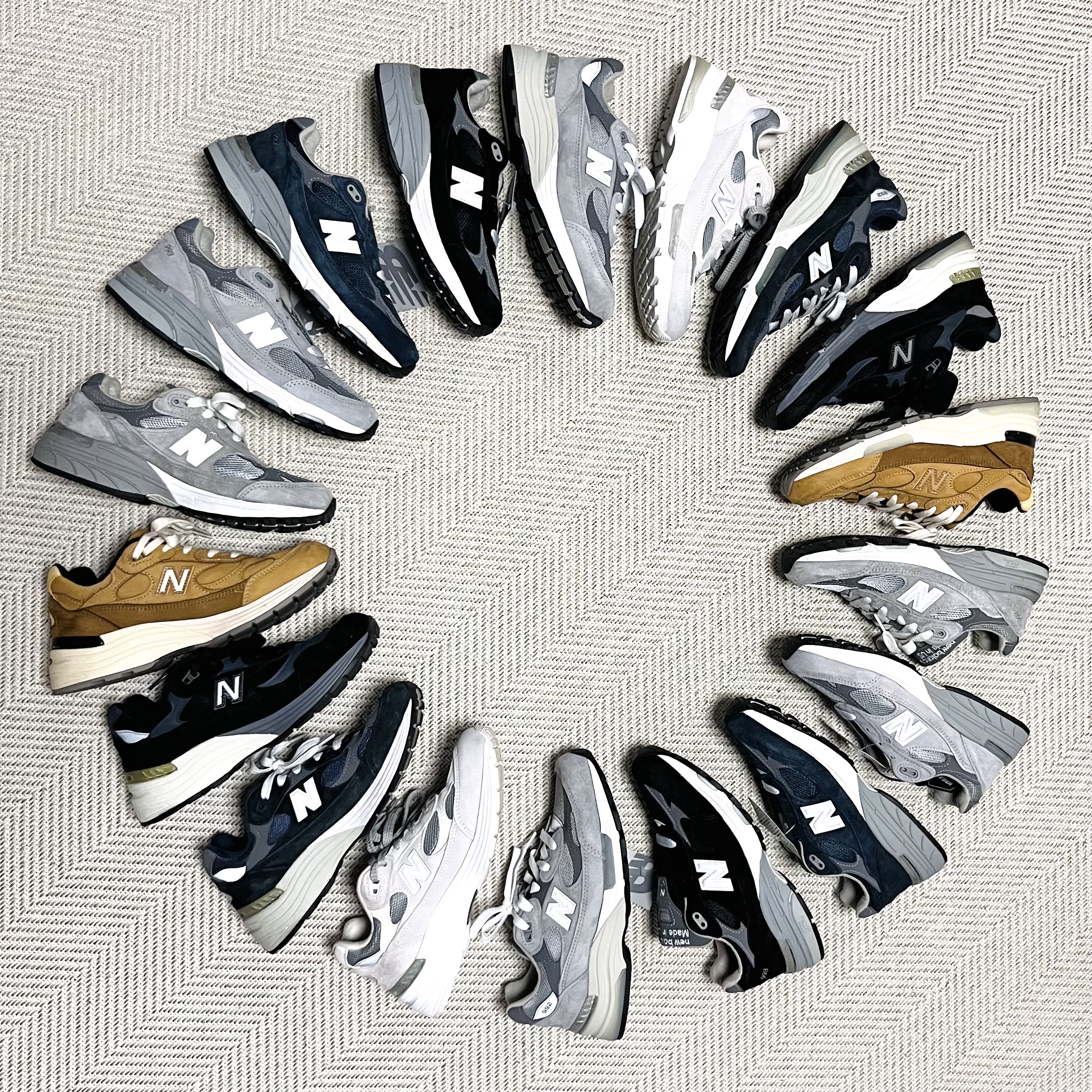 New Balance 992 Made in USA Grey 2006 - D Standard, New Balance 992 Made in USA Navy 착용 스타일