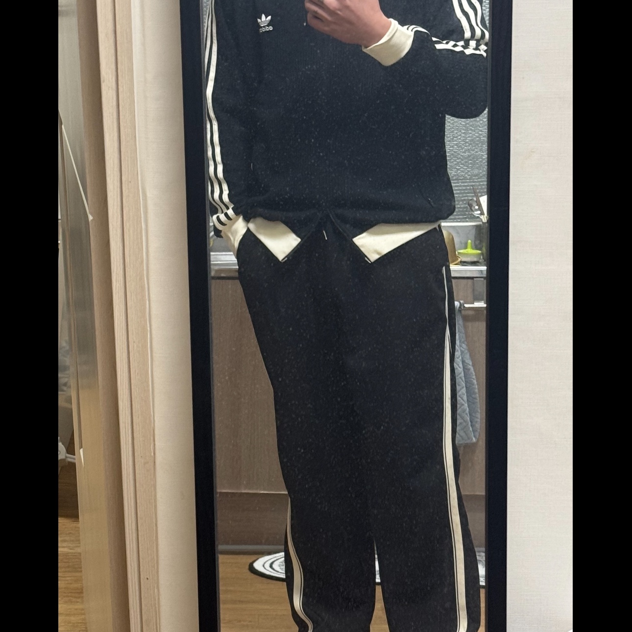 Adidas Waffle Beckenbauer Track Top Black - KR Sizing 착용 스타일