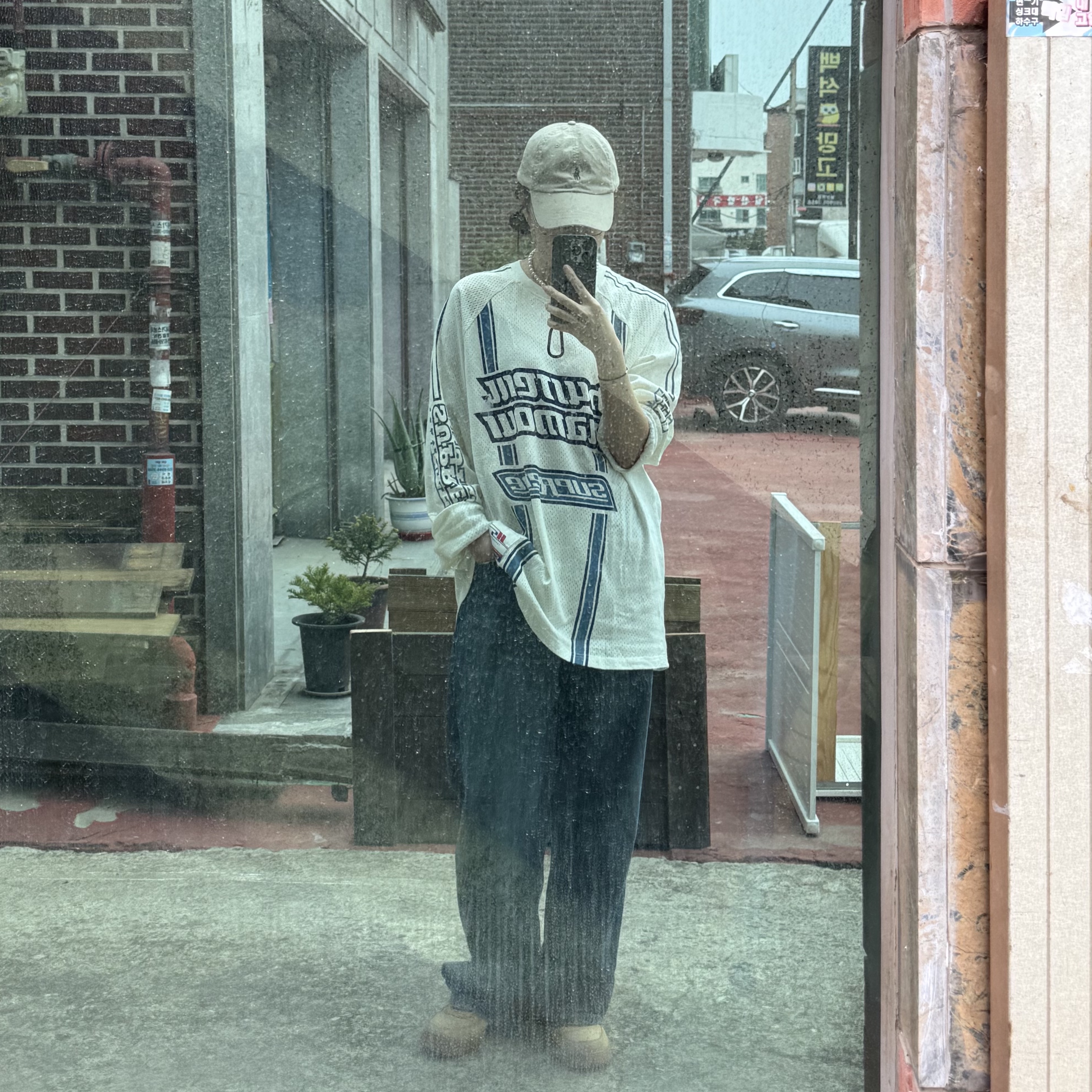 Supreme x Hysteric Glamour Mesh L/S Top White - 24FW, Nike Air Force 1 '07 WB Flax 착용 스타일