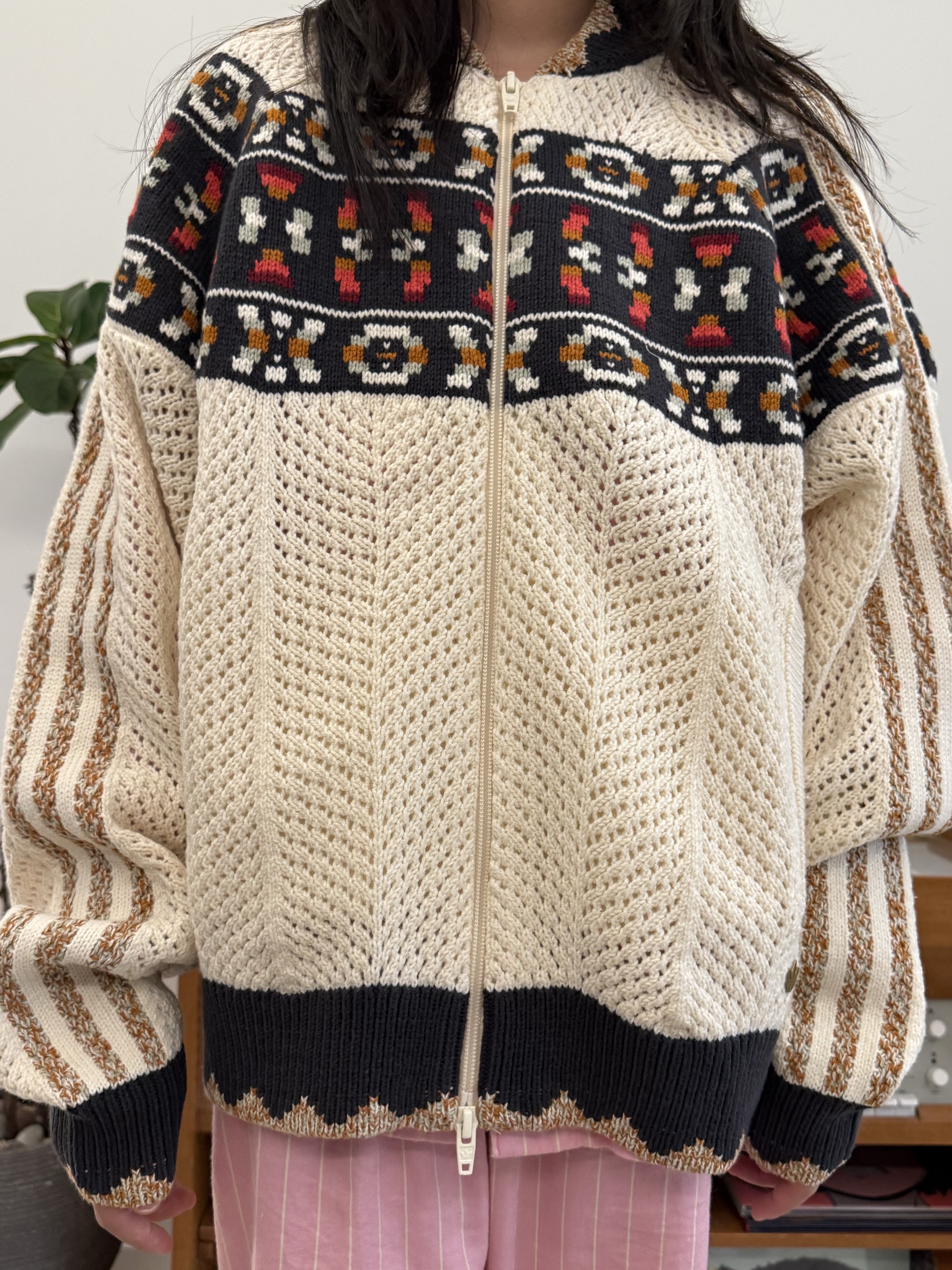 Adidas x Clot Crochet SST Track Top Cream White - KR Sizing 착용 스타일 - 5