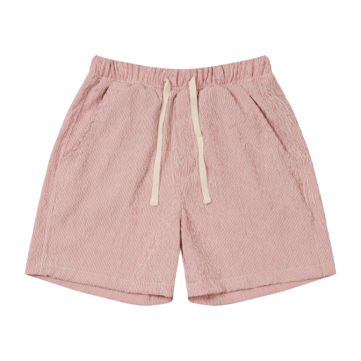 AM25SSPT07RE AMOU Wrinkle Stripe Shorts Red