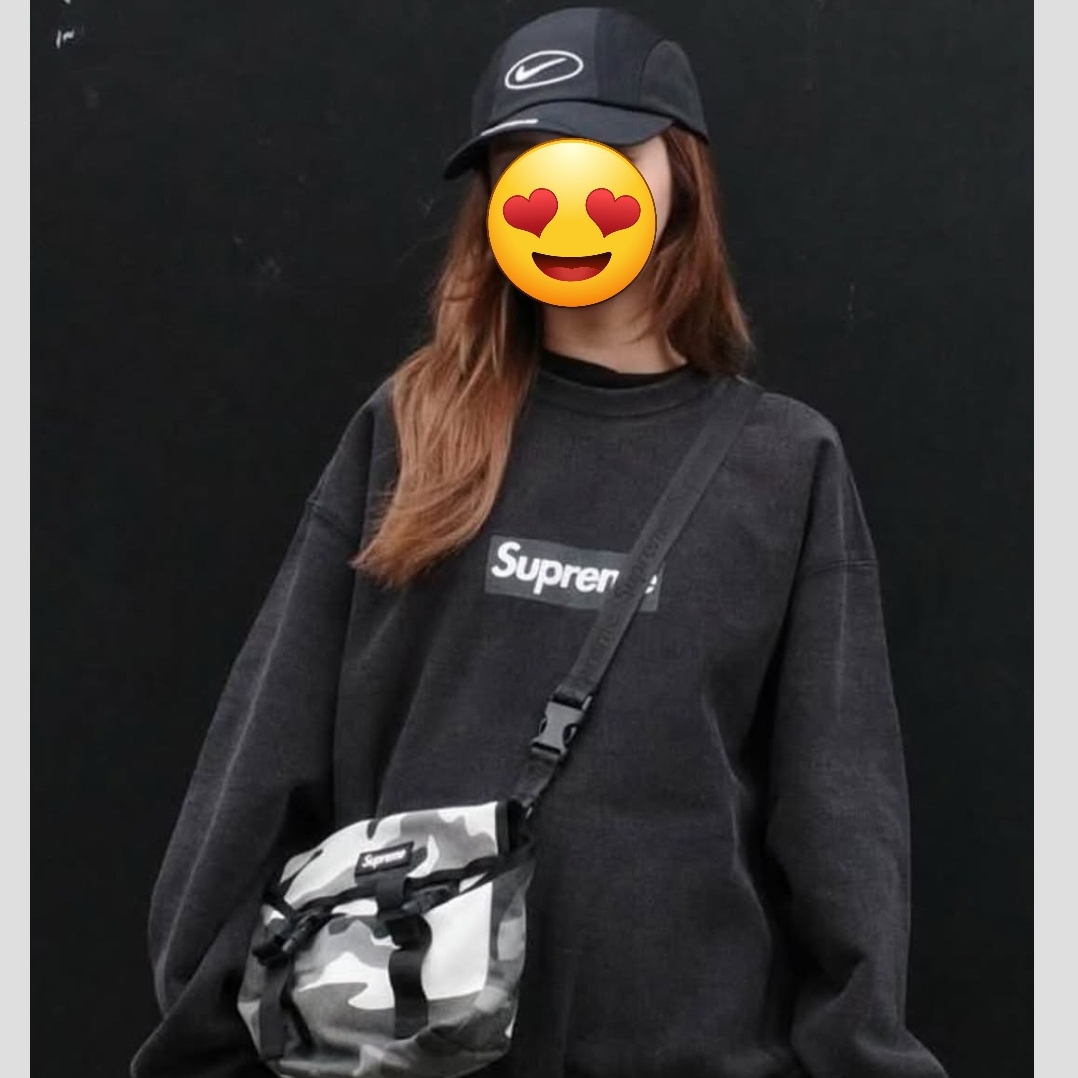 Supreme Washed Box Logo Crewneck Black - 25SS 착용 스타일 - 6