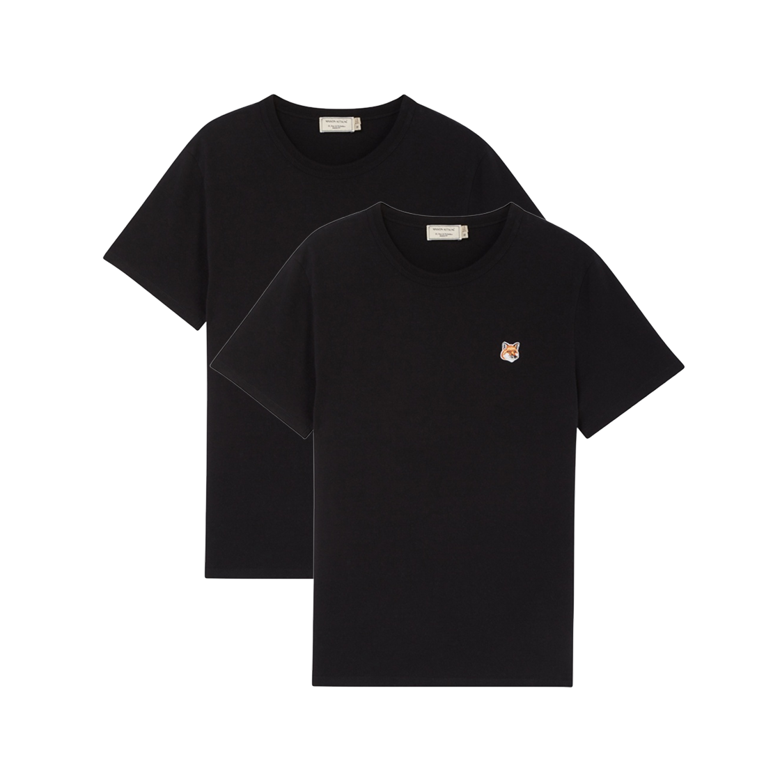 메종 키츠네 폭스 헤드 패치 클래식 티셔츠 블랙 (2개 번들)