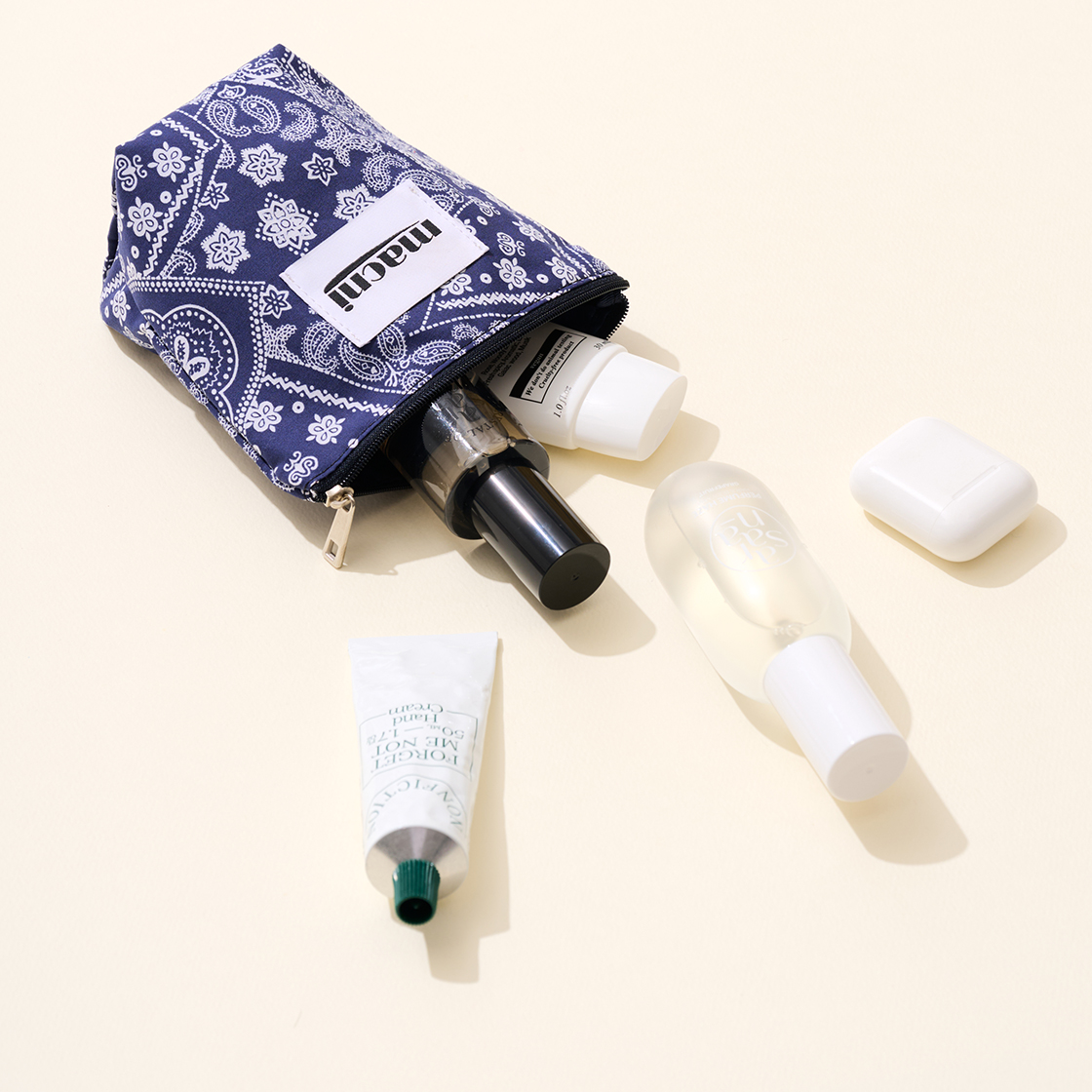 마크니 페이즐리 스탠디 파우치 네이비(MACNI Paisley Standy Pouch Navy) - 3