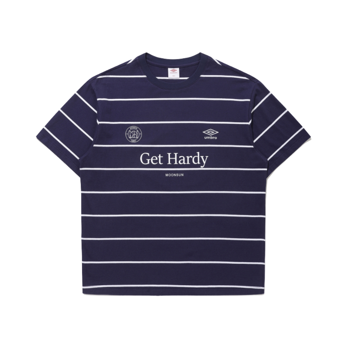 UQ221CRS42-NVY0 Umbro x Moonsun Blockcore Stripe S/S T-Shirt Navy