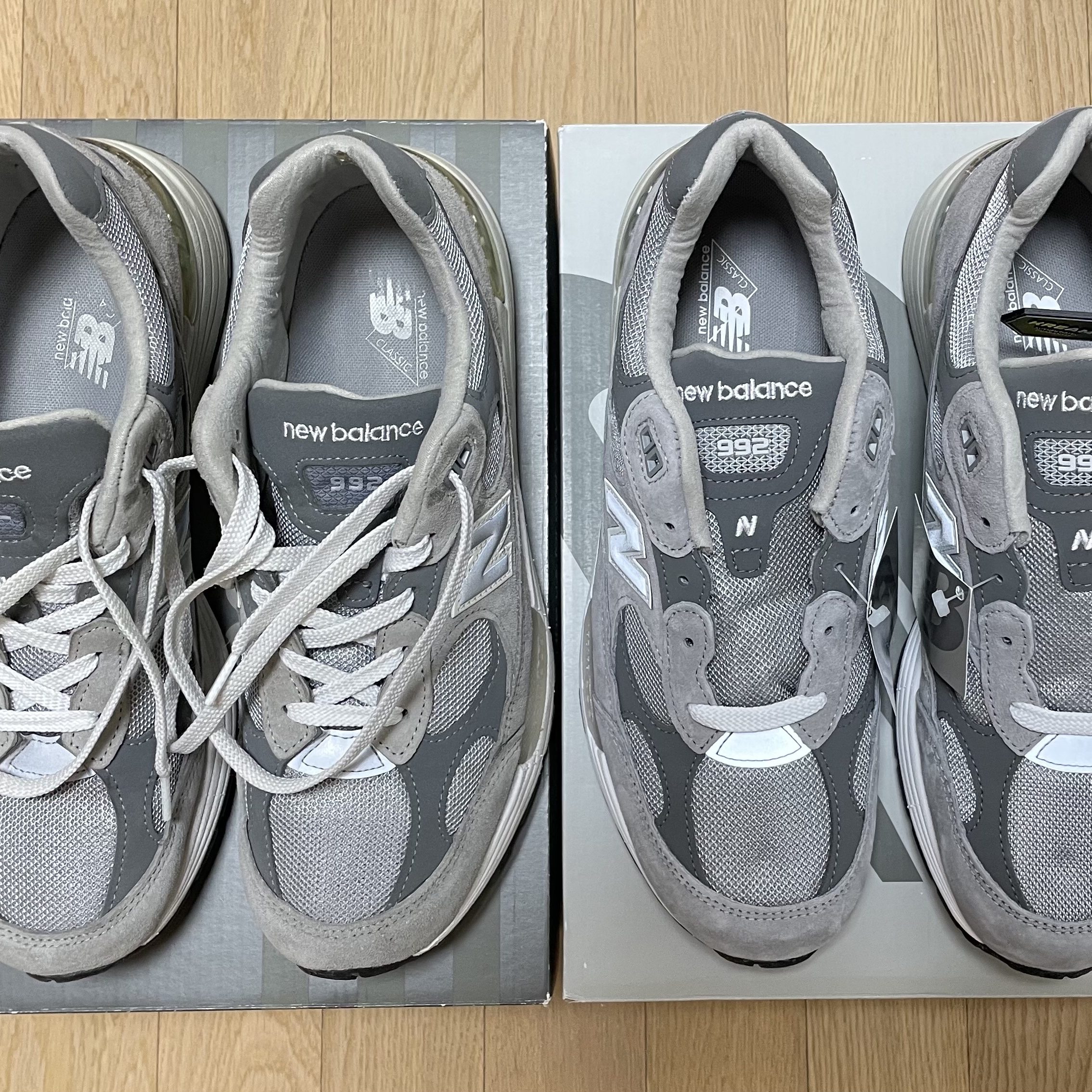 New Balance 992 Made in USA Core Grey Silver Metallic, New Balance 992 Made in USA Grey - D Standard 착용 스타일 - 3