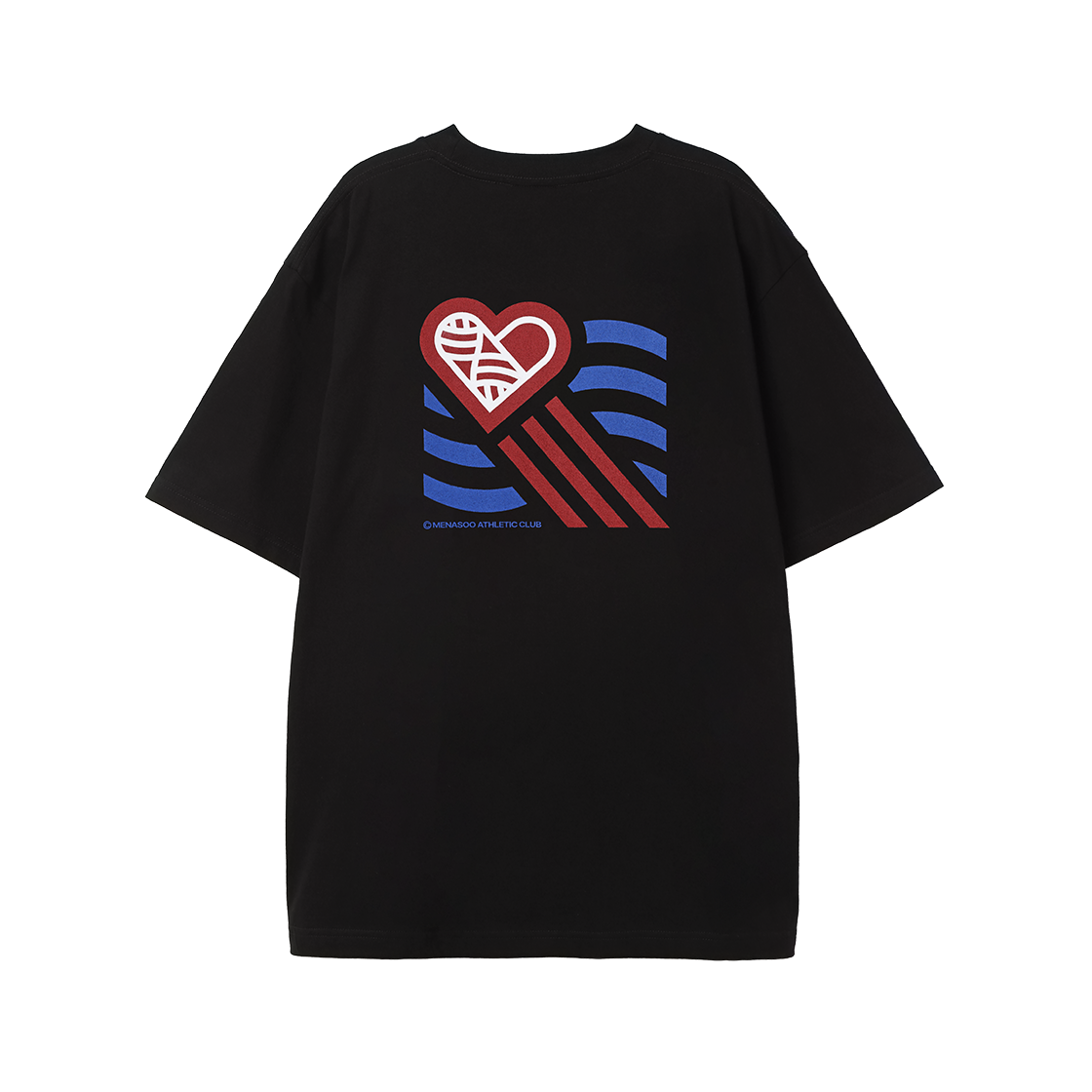 미나수 웨이브 하트트랙 티셔츠 블랙(Menasoo Wave Hearttrack Graphic T Shirt Black)