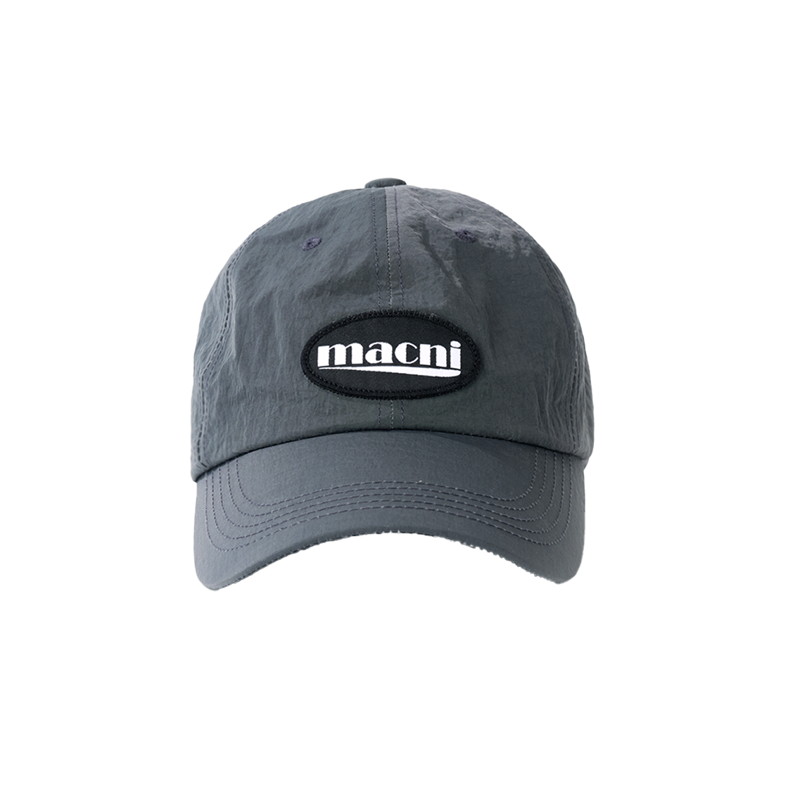 C255UACP01CR0FR MACNI Logo Patch Nylon Deep Cap Charcoal