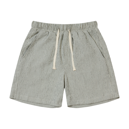 AM25SSPT07BK AMOU Wrinkle Stripe Shorts Black