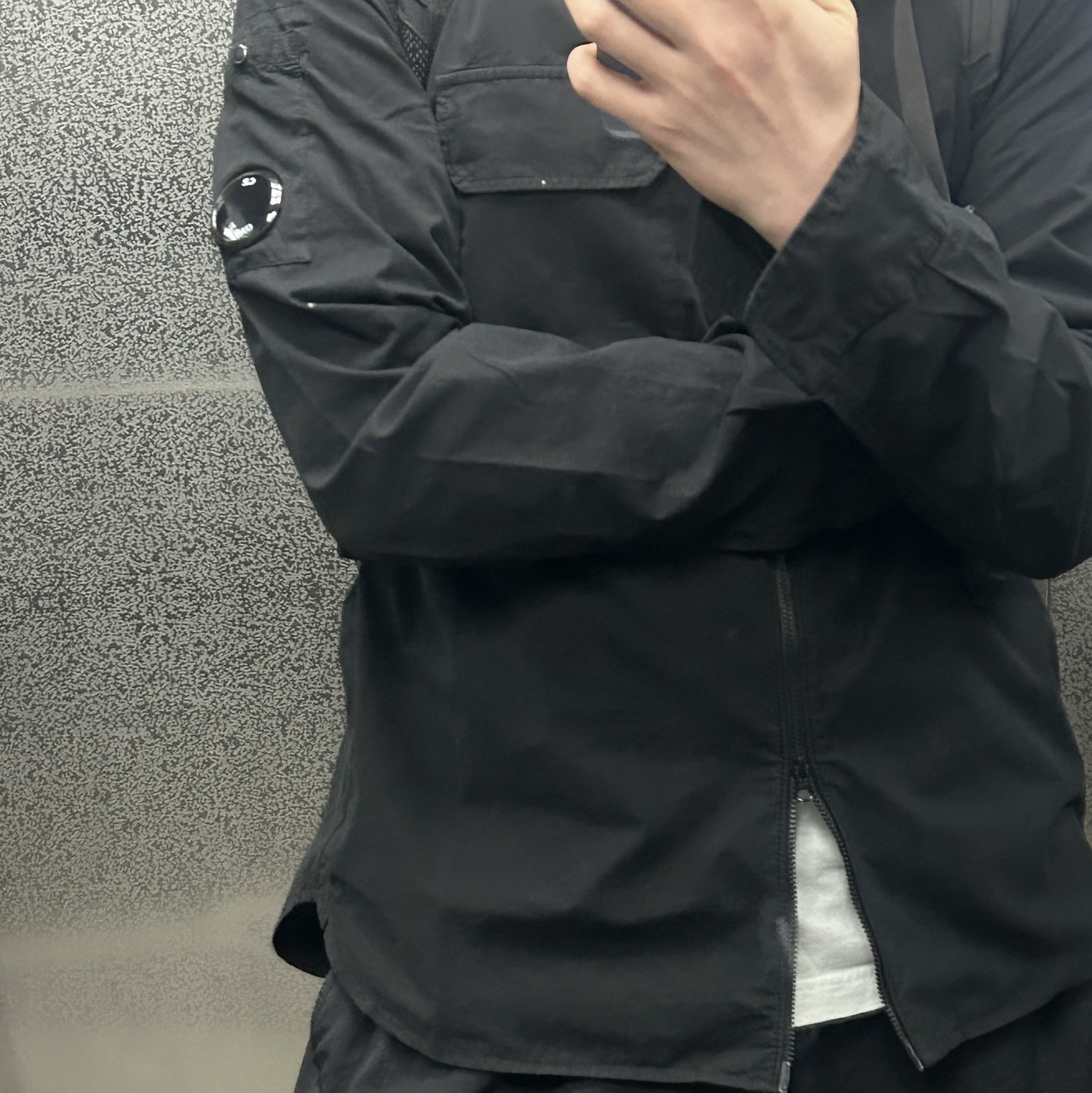 C.P. Company Gabardine Zipped Shirt Black - 24SS, Human Made T-Shirts White (3 Pack) 착용 스타일