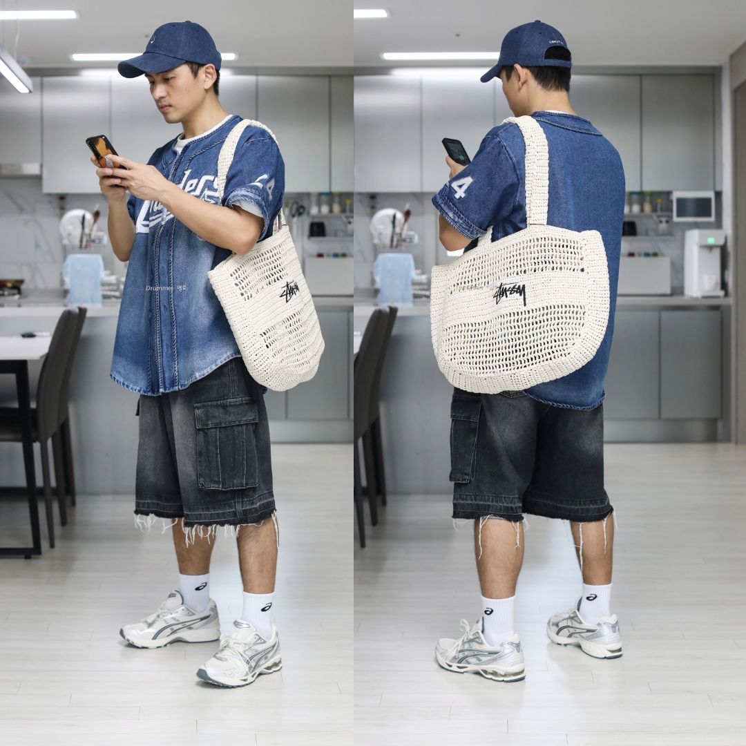 SSG Landers 24 Denim Jersey (Non Marking Ver.), Asics Gel-Kayano 14 Birch Dark Pewter 착용 스타일
