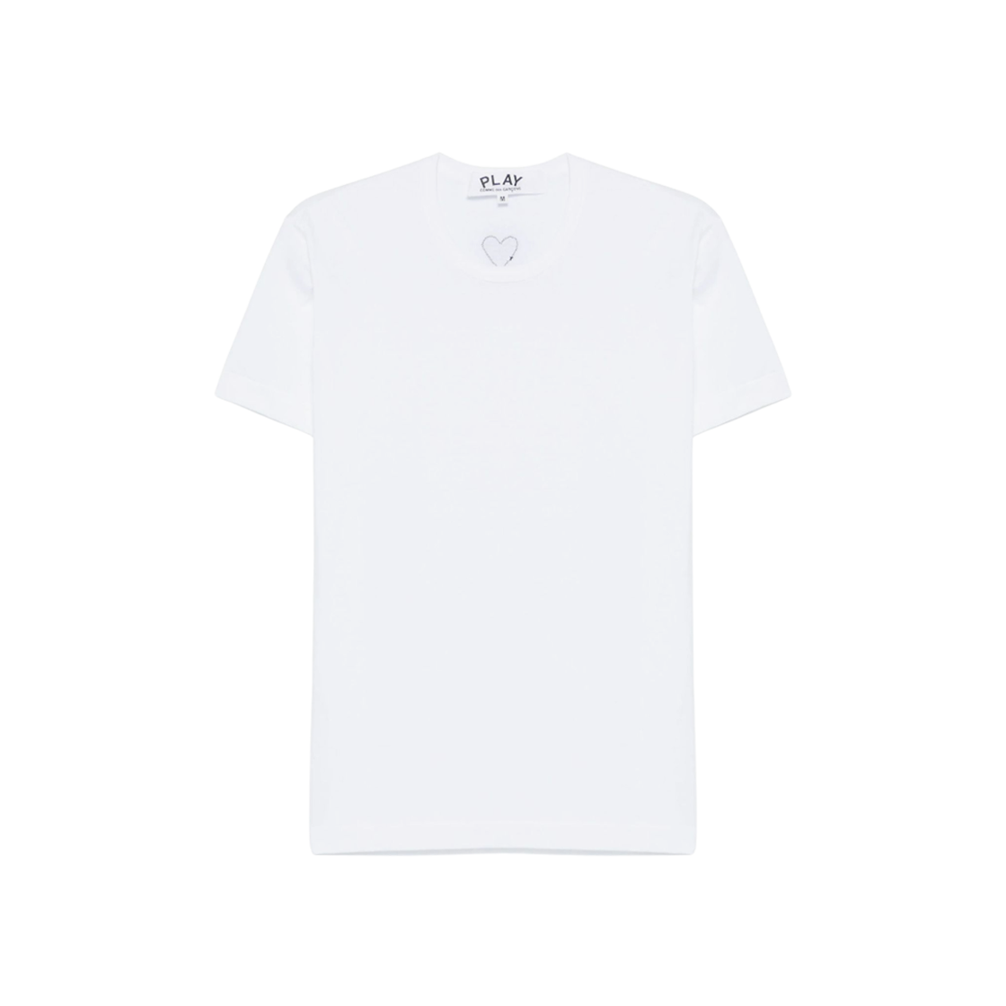 플레이 꼼데가르송 백 블랙 하트 자수 로고 티셔츠 화이트(Play Comme des Garcons Back Black Heart Embroidered Logo T-Shirt White) - 2