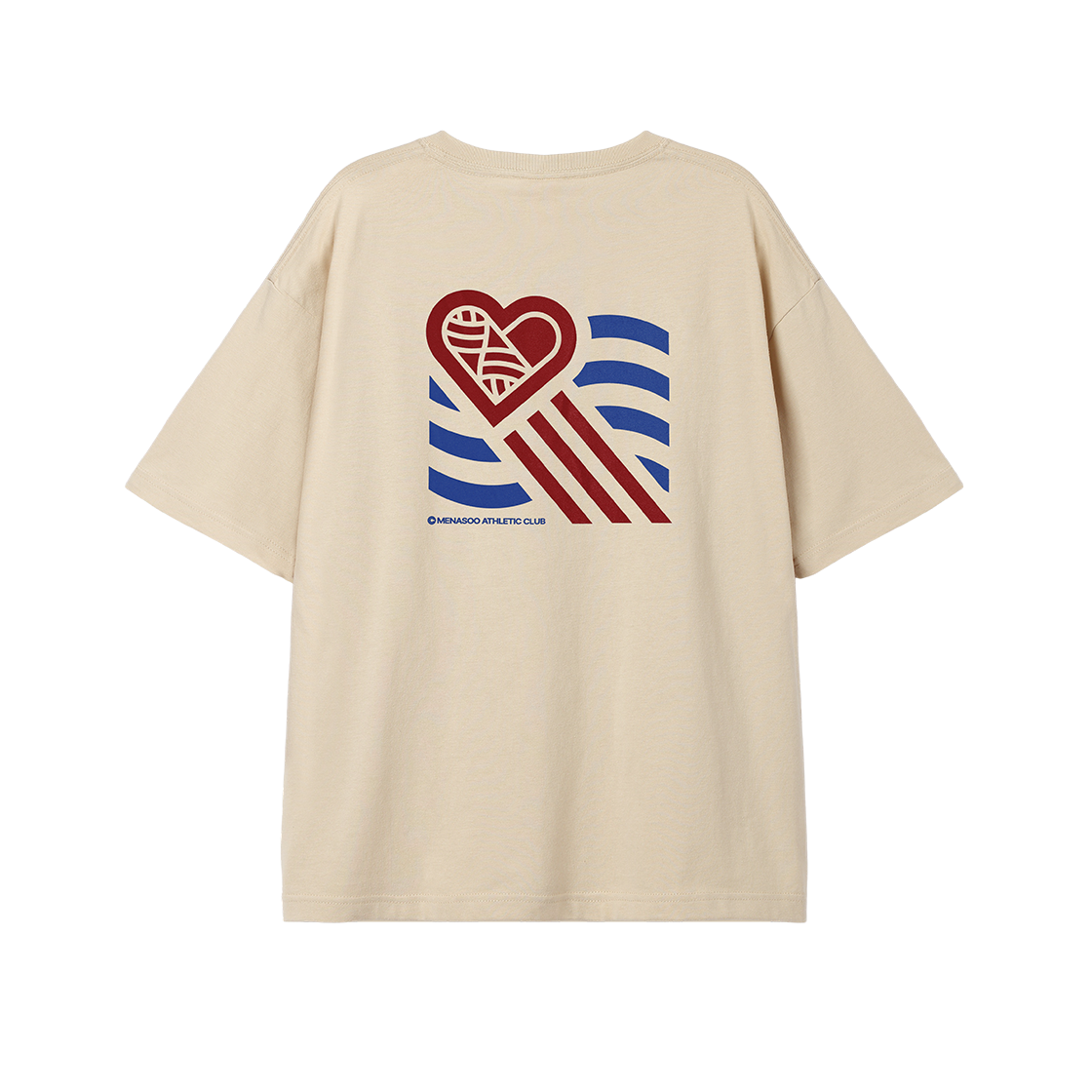 미나수 웨이브 하트트랙 티셔츠 오트밀(Menasoo Wave Hearttrack Graphic T Shirt Oatmeal)