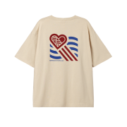 Menasoo Wave Hearttrack Graphic T Shirt Oatmeal