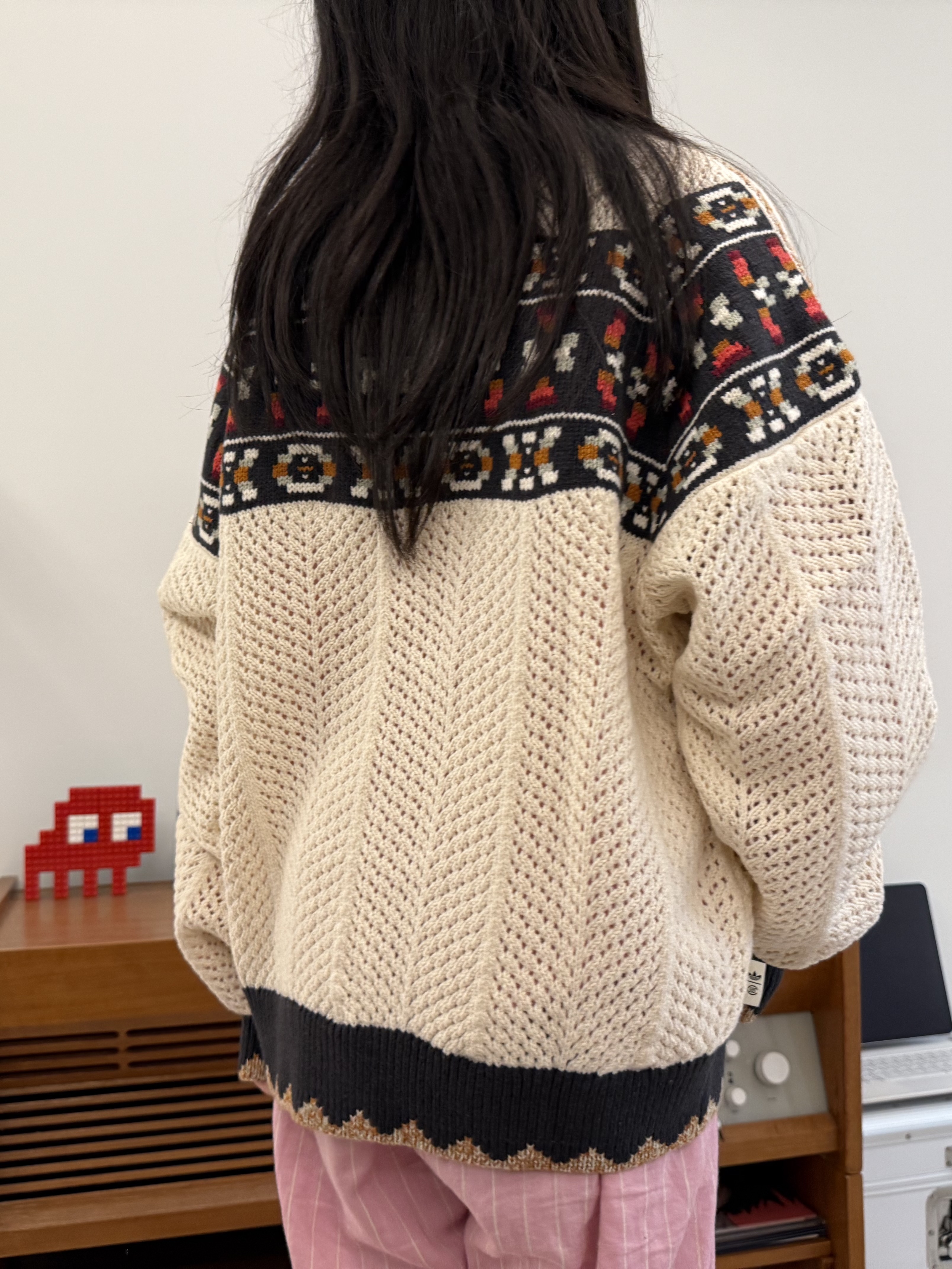 Adidas x Clot Crochet SST Track Top Cream White - KR Sizing 착용 스타일 - 3