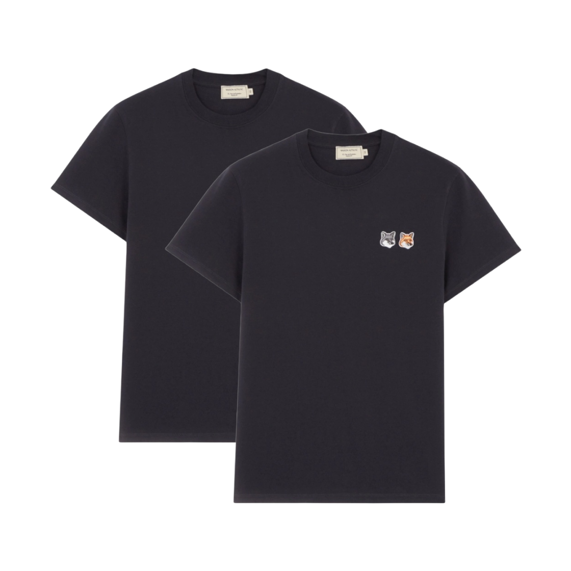 메종 키츠네 더블 폭스 헤드 패치 클래식 티셔츠 앤트러사이트 (2개 번들)
