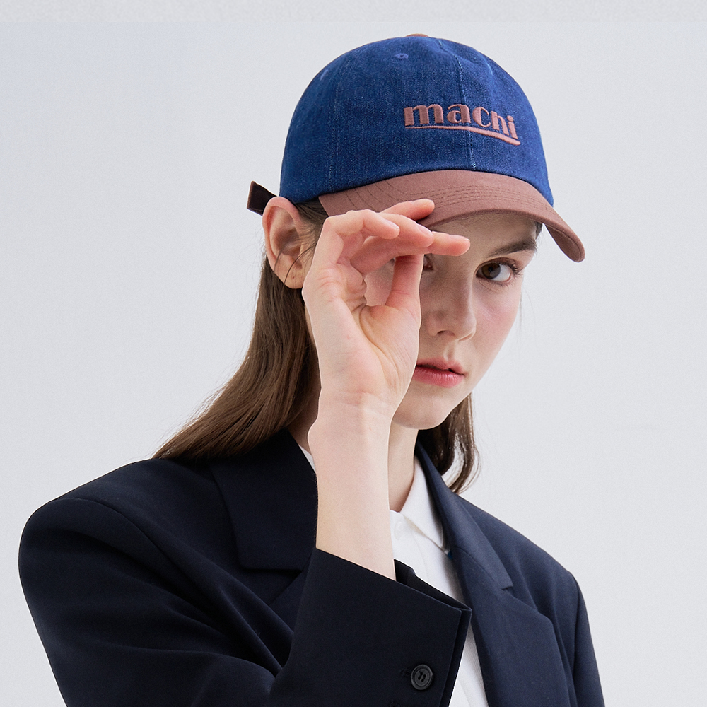 마크니 시그니처 로고 믹스 볼캡 블루 데님(MACNI Signature Logo Mix Ball Cap Blue Denim) - 4