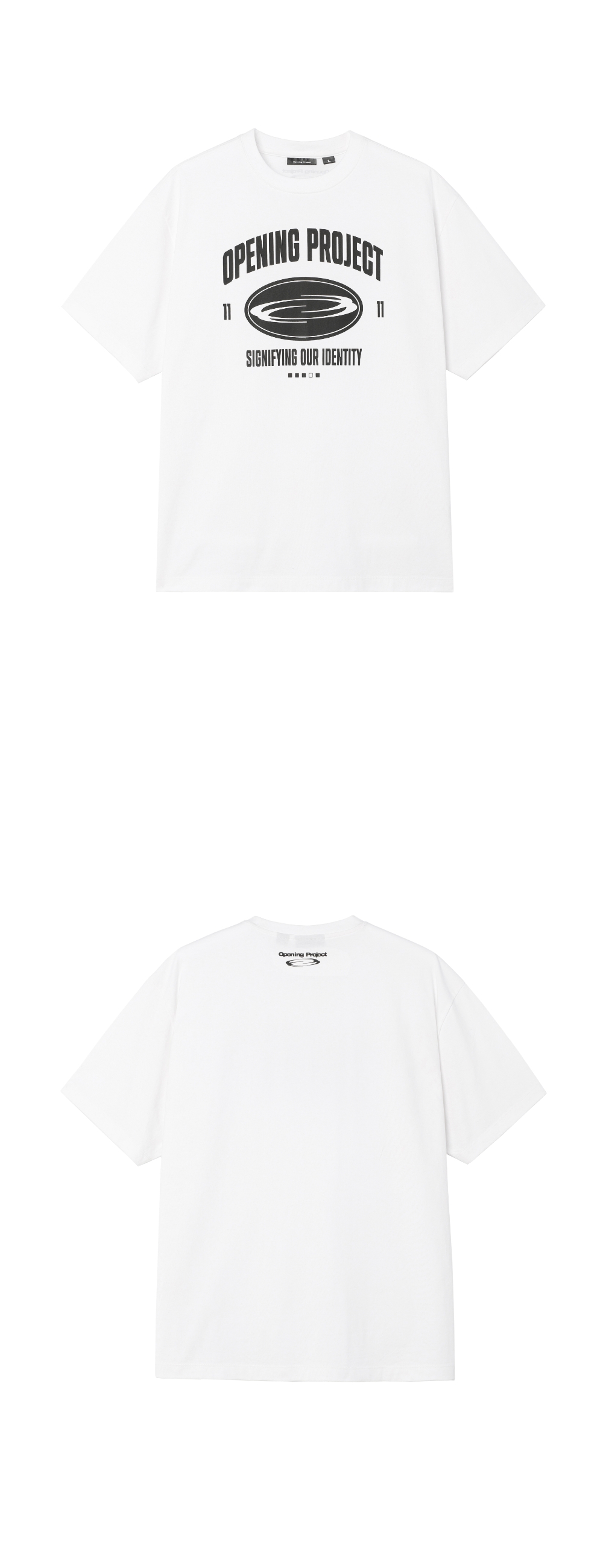 오프닝프로젝트 서클 아치 로고 티셔츠 화이트 | Opening
