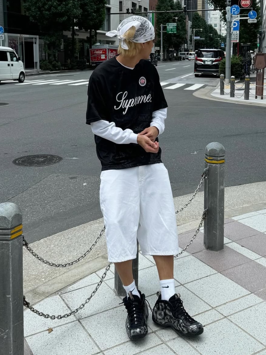 Supreme x Hysteric Glamour Pin Up T-Shirt Black - 24FW, Nike x Peaceminusone LS T-Shirt White (DR0098-100) 착용 스타일 - 2