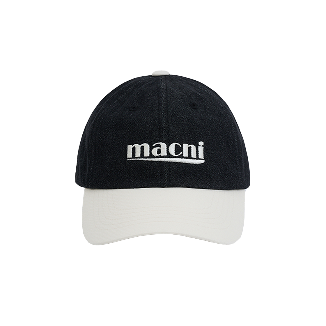 마크니 시그니처 로고 믹스 볼캡 블랙 데님(MACNI Signature Logo Mix Ball Cap Black Denim)
