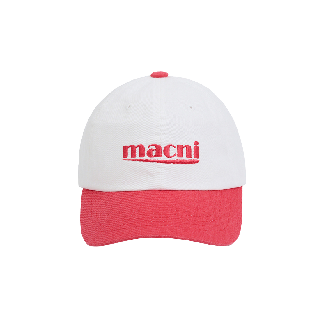 마크니 시그니처 로고 믹스 볼캡 코랄(MACNI Signature Logo Mix Ball Cap Coral)