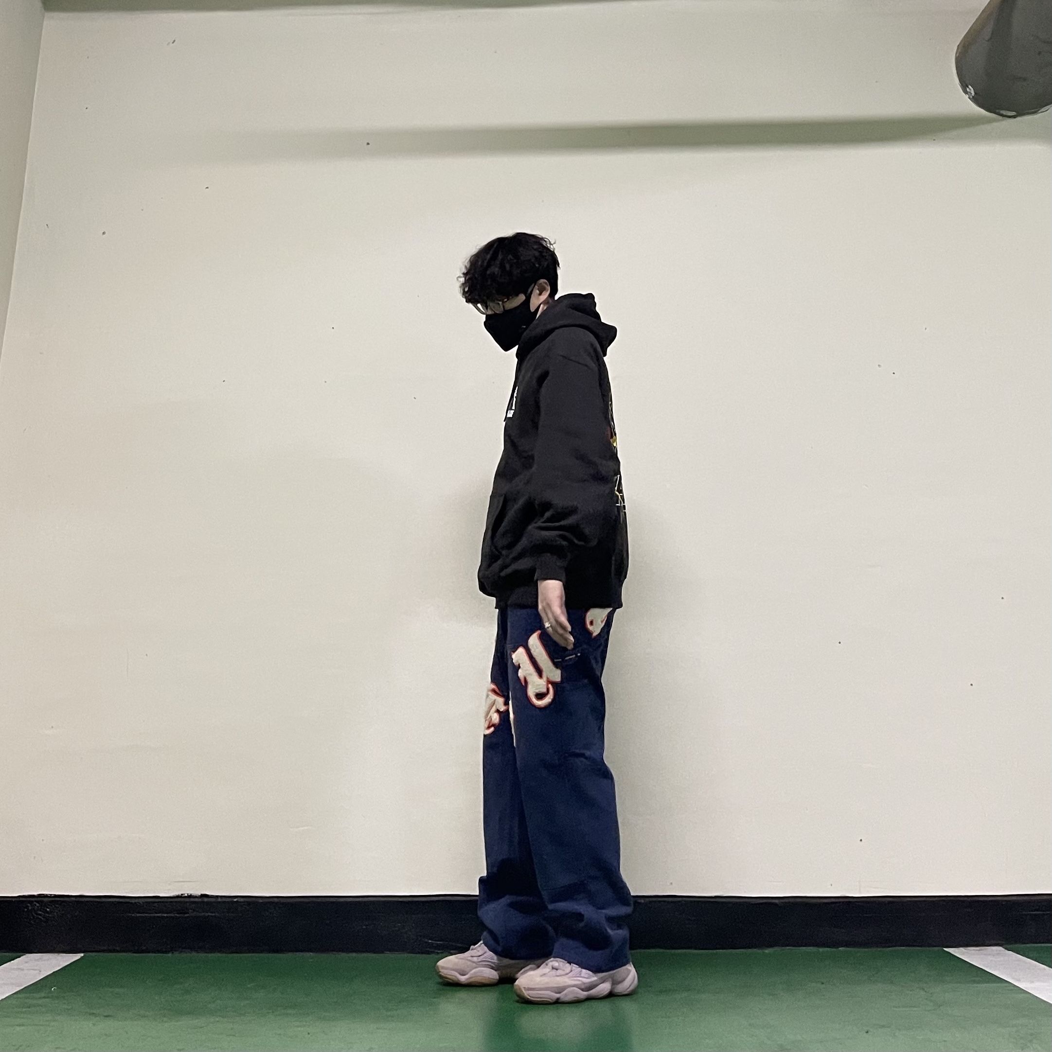 Supreme Old English Canvas Double Knee Painter Pant Navy - 25SS, Adidas Yeezy 500 Soft Vision 착용 스타일 - 5