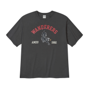 AMOU Vintage Old School Wanderers Half T-Shirts Chacoal