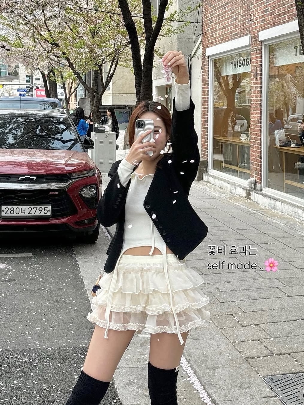 Roughneck Tutu pants skirt cream 착용 스타일 - 4