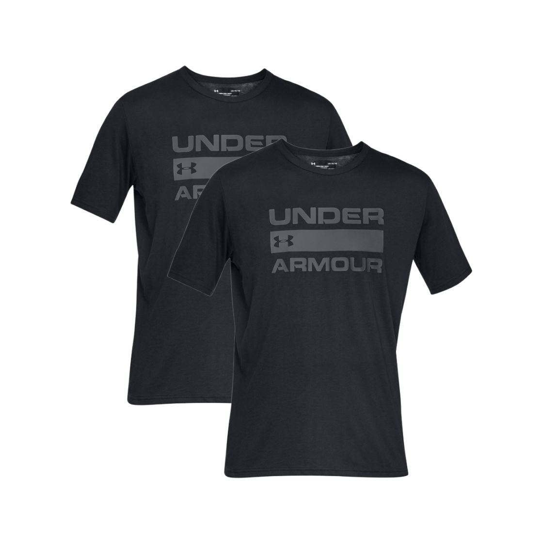 언더아머 팀 이슈 워드마크 숏 슬리브 블랙 라이노 그레이 (2개 번들)