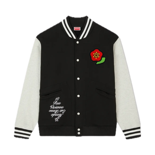 KM5BOTBKZ22BK Kenzo Pop Embroidered Genderless Varsity Bomber Black - 25SS