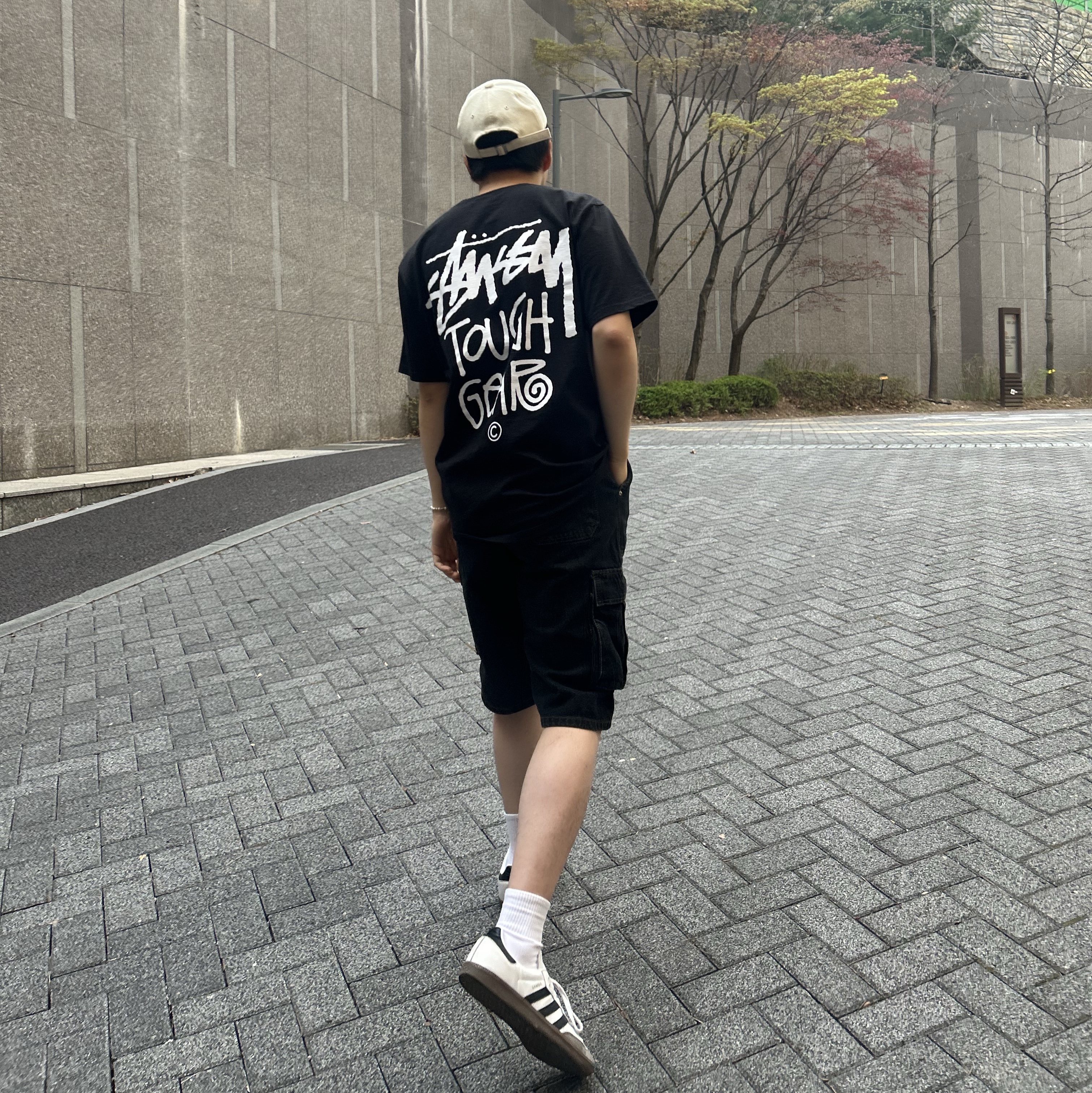 Stussy Tough Gear T-Shirt Black 착용 스타일