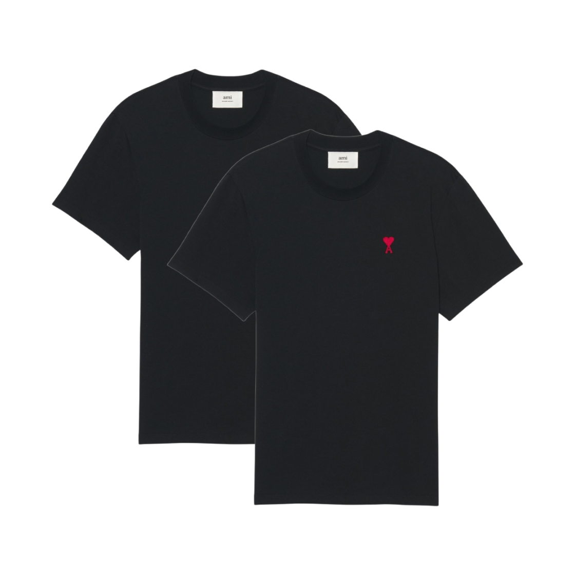 BFUTS001-724-001 AMI de Coeur T-Shirt Black (Bundle of 2) - 대표 이미지 #1
