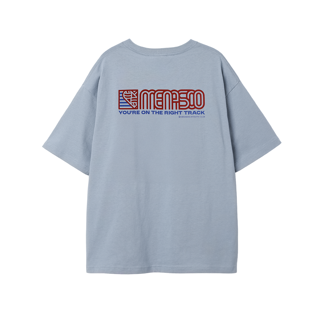 미나수 스퀘어 하트트랙 티셔츠 소라(Menasoo Squared Hearttrack Graphic T Shirt Skyblue)