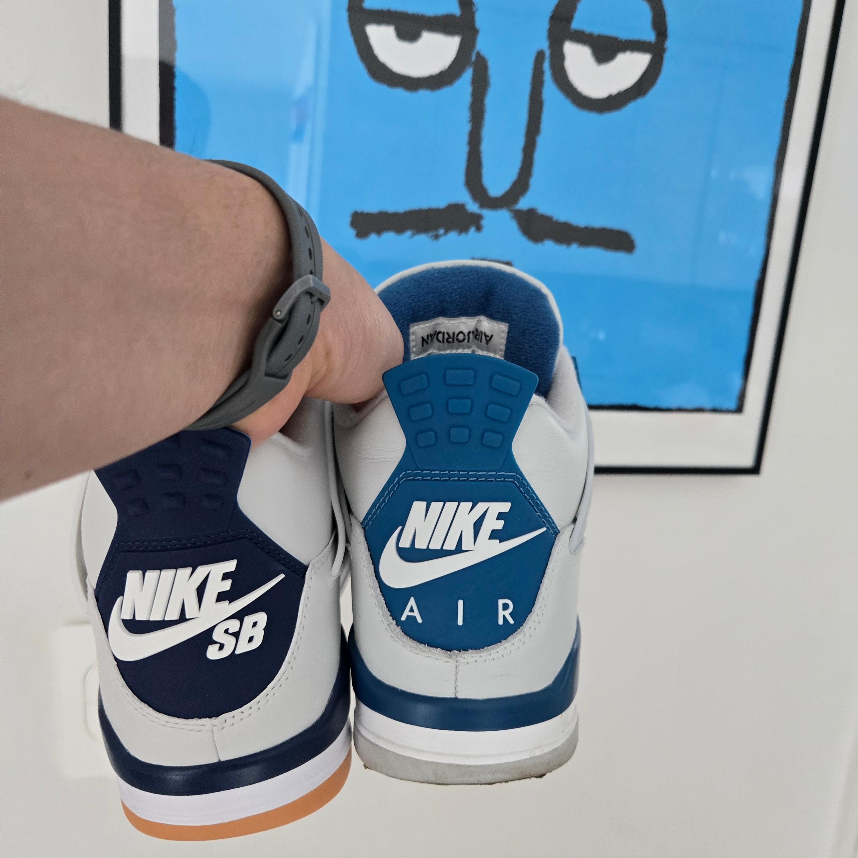 Jordan 4 x Nike SB Retro SP Navy, Jordan 4 Retro Industrial Blue 착용 스타일 - 1