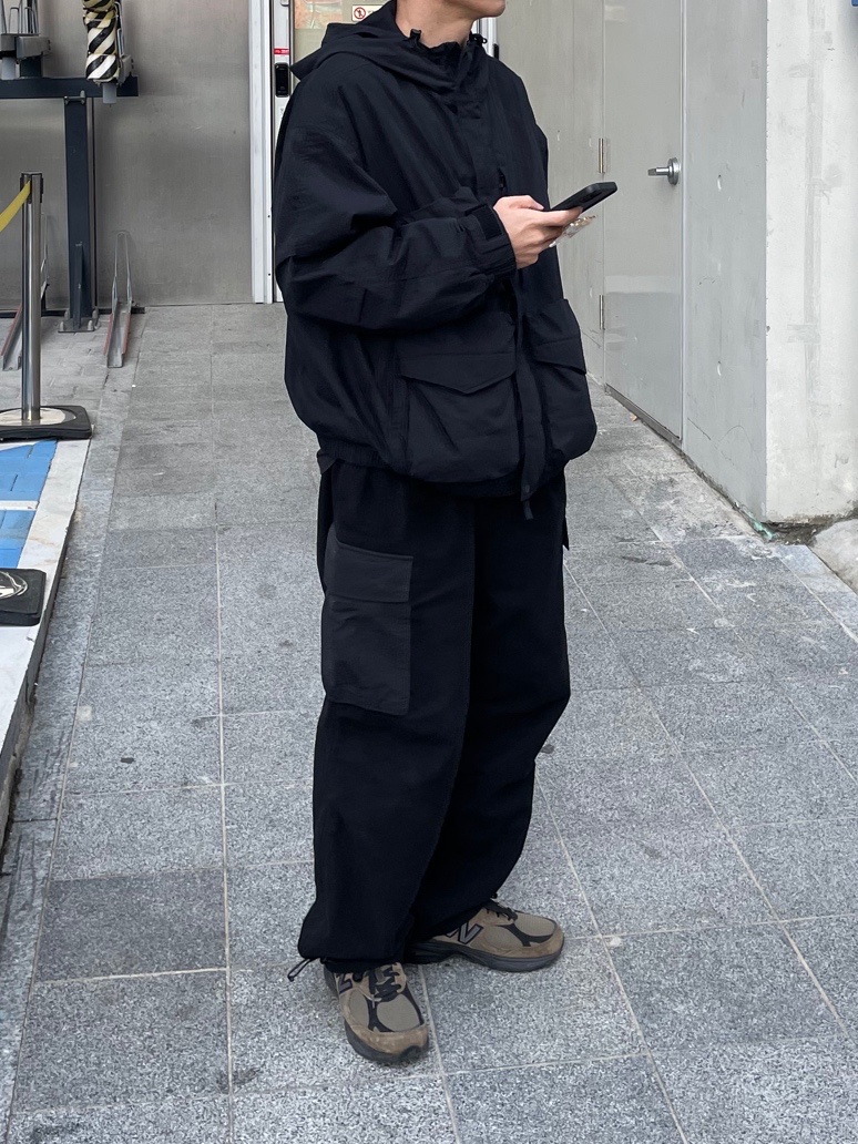 [SS24] moif Over Mil 6P Pants Black Ripstop 착용 스타일