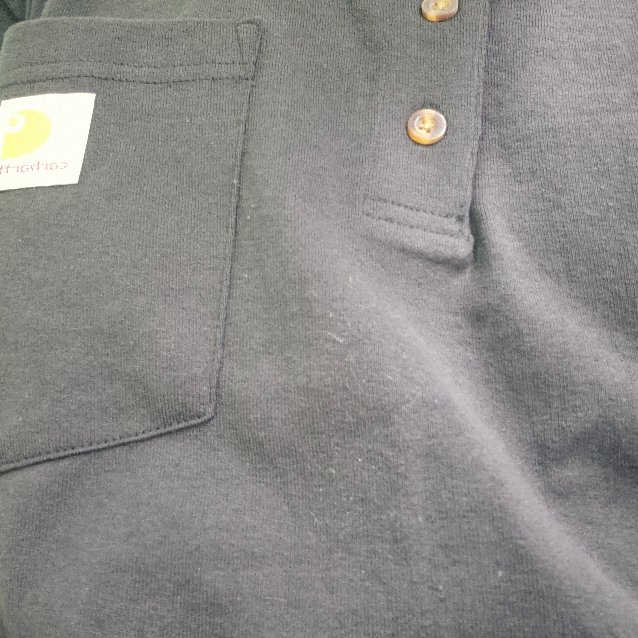 Carhartt Henley Regular Long Sleeve Pocket T-Shirt Black 착용 스타일