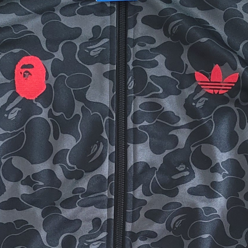 Adidas x BAPE Allover Print Track Top Black - KR Sizing 착용 스타일 - 2