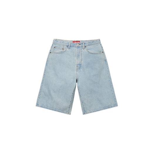 - Supreme Baggy Denim Shorts Light Washed Indigo - 25SS