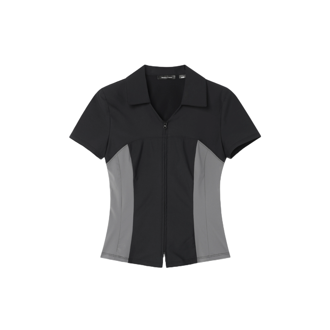 OP252WSH02BK00 Opening Project W Overlap Cropped Half Shirt Black