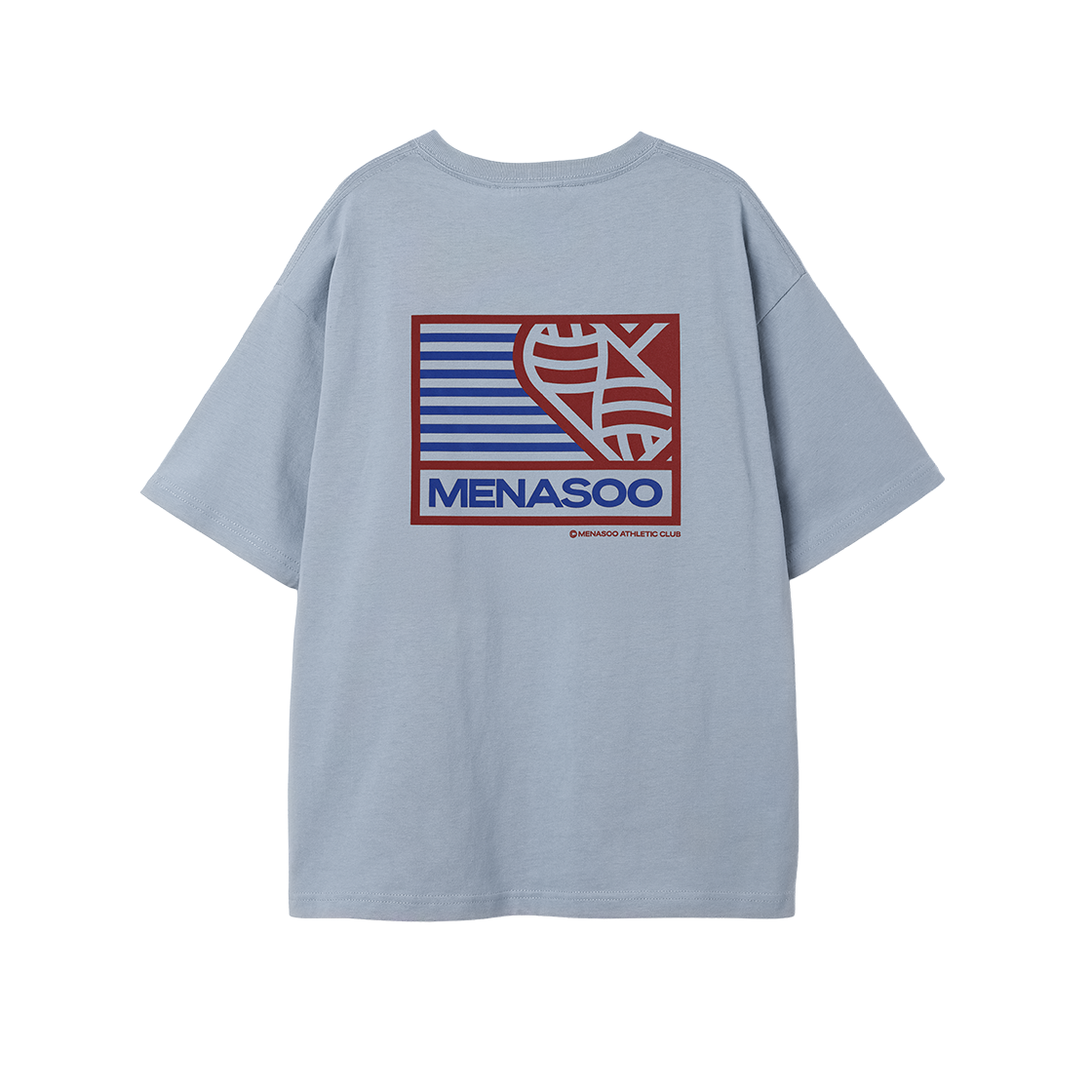 미나수 엠엔에스 하트트랙 티셔츠 소라(Menasoo Mns Hearttrack Graphic T Shirt Skyblue)