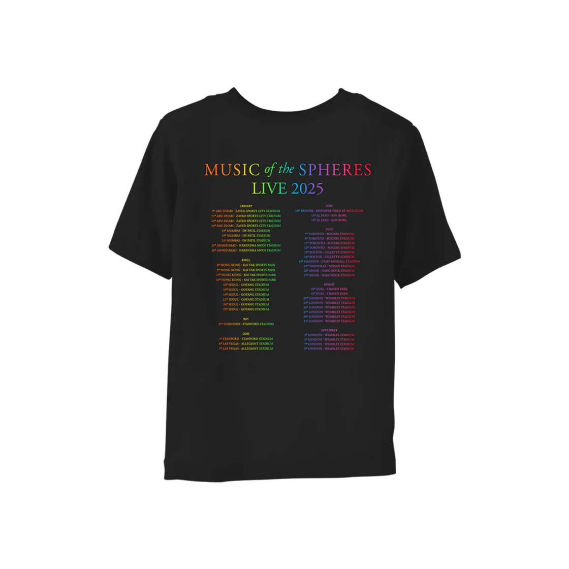 콜드플레이 뮤직 오브 더 스피어스 월드 투어 모츠 유스 티셔츠 블랙(Coldplay Music of The Spheres World Tour Mots Youth T-Shirt Black) - 2