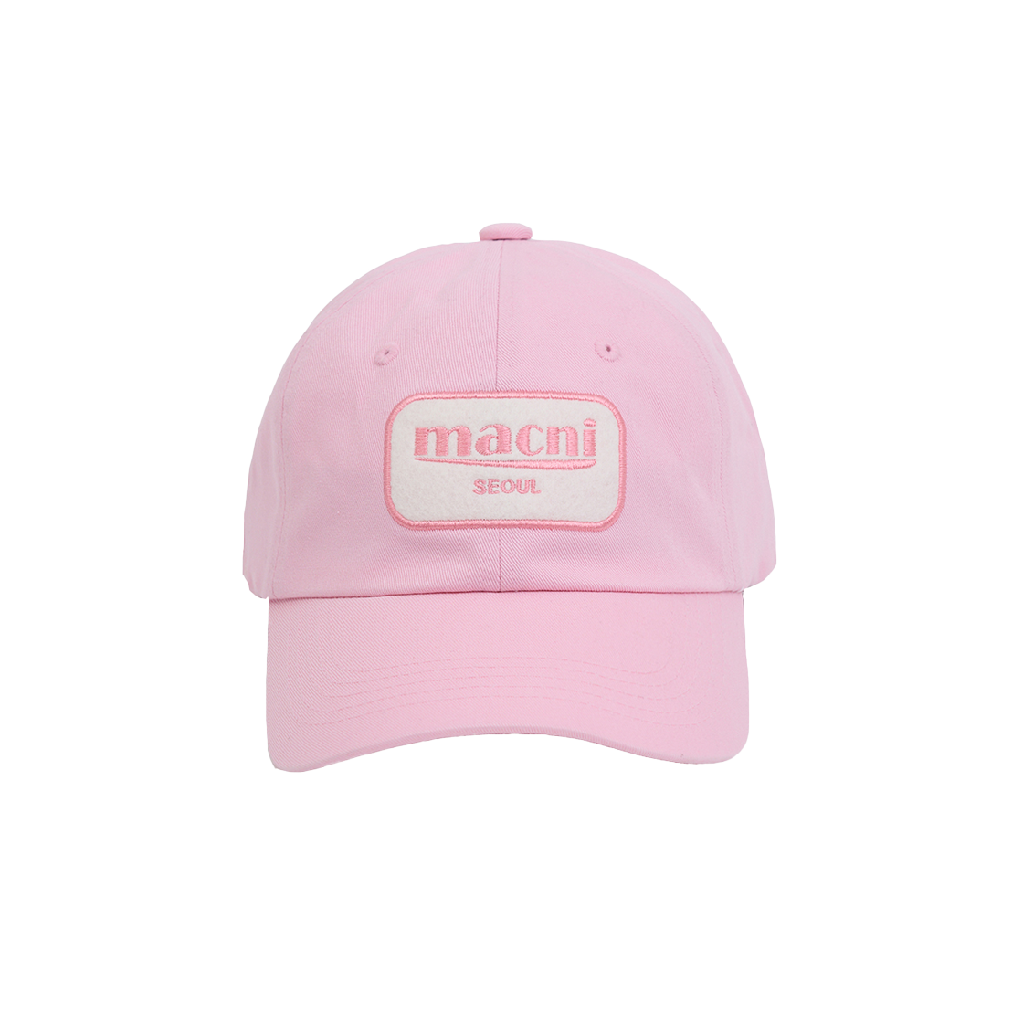 마크니 Y2K 로고 패치 볼캡 핑크(MACNI Y2K Logo Patch Ball Cap Pink)