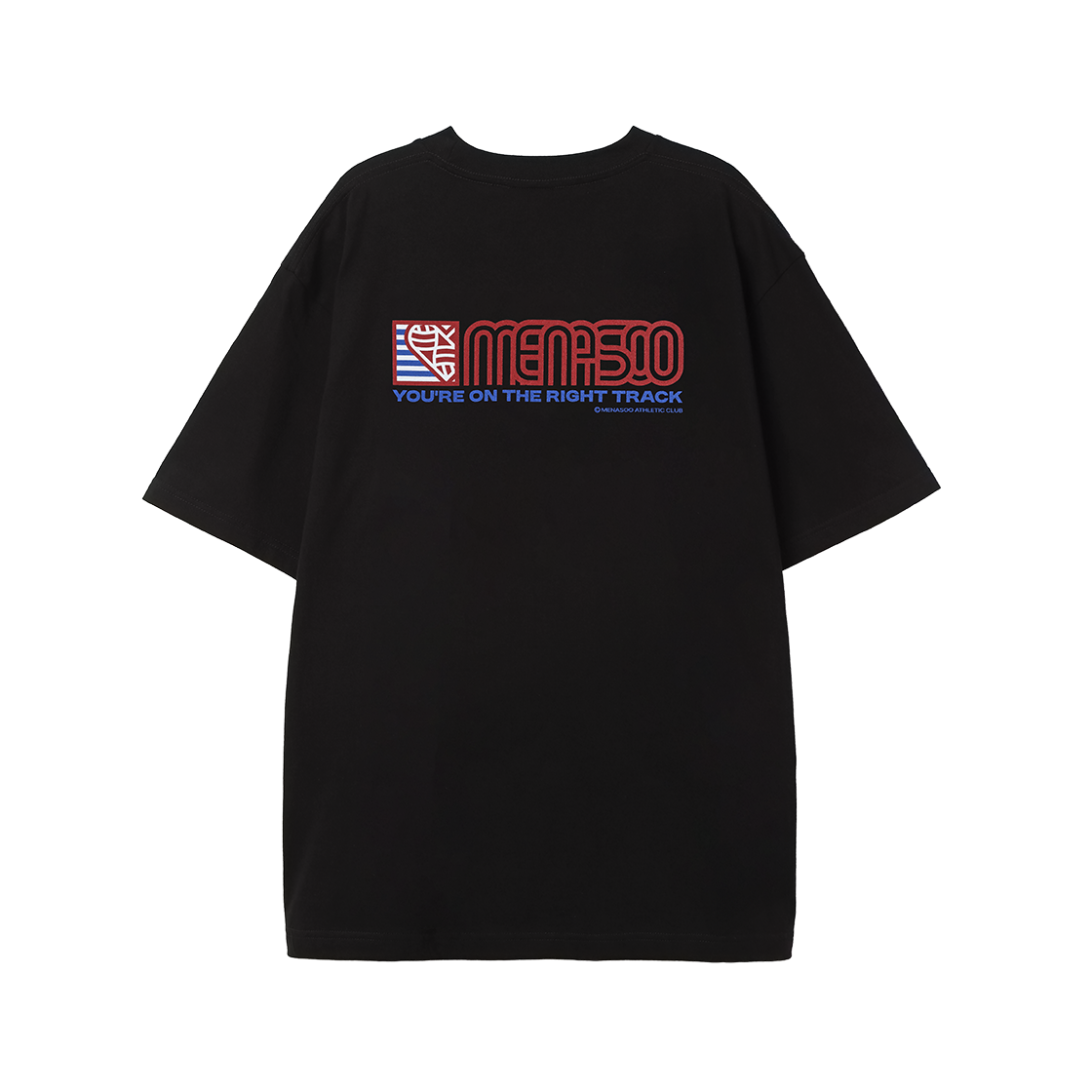 미나수 스퀘어 하트트랙 티셔츠 블랙(Menasoo Squared Hearttrack Graphic T Shirt Black)