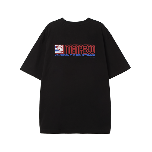 SST-HRT-SQ-BK Menasoo Squared Hearttrack Graphic T Shirt Black